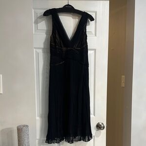 BCBGMaxAzria Black Pleated Midi Dress